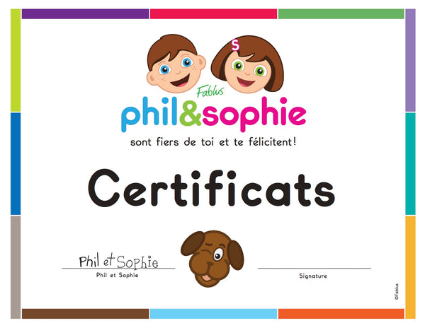 Certificats Phil & Sophie